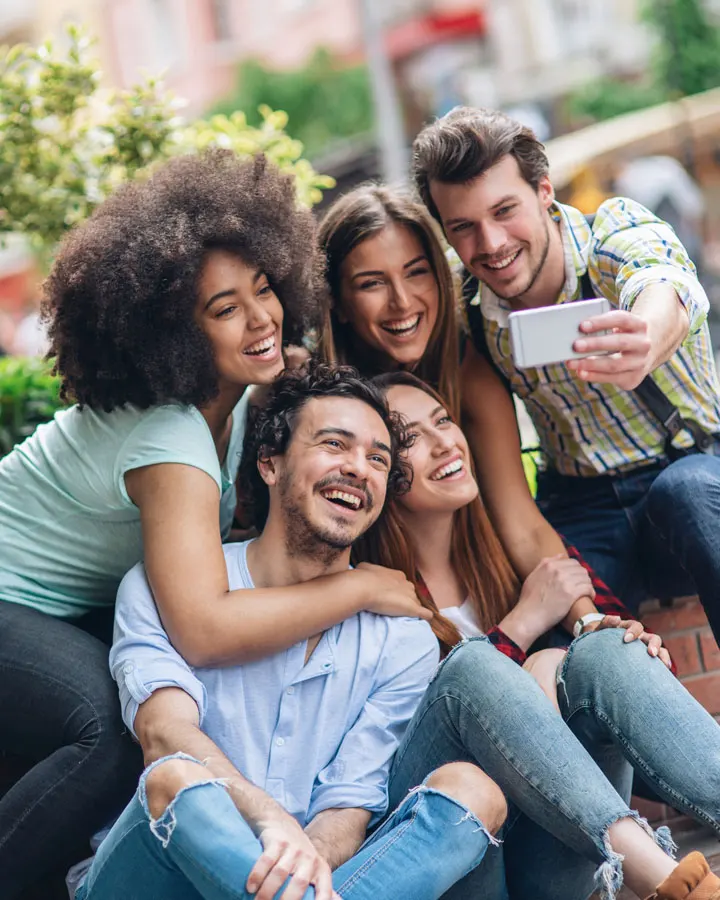 Group of friends taking a selfie