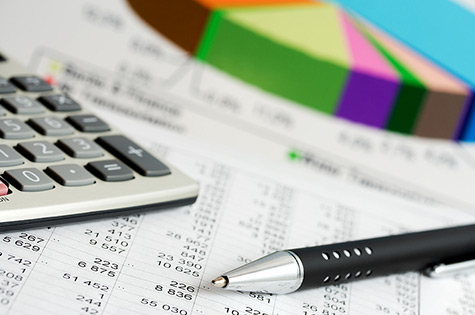 calculator with financial reports