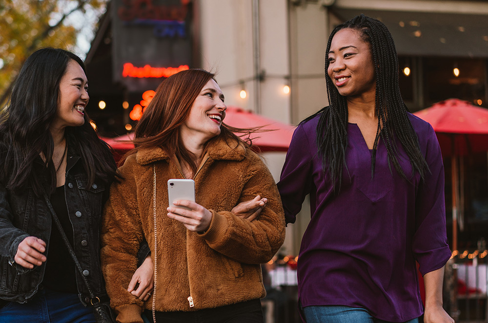 group of friends ready for a girls' night out