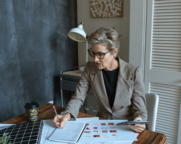 business owner reviewing financial statements