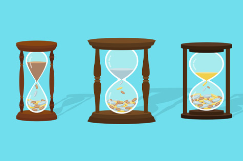 set of three hourglasses