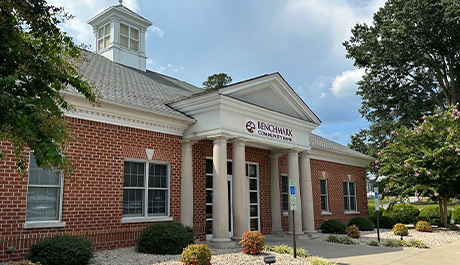brick with concrete Doric columns Emporia branch location building