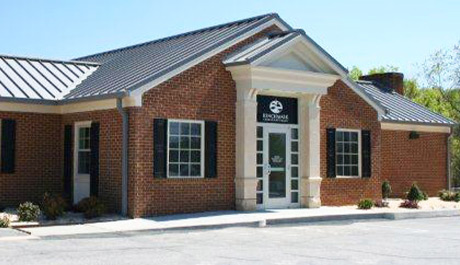 brick with concrete pilaster entrance Lawrenceville branch location building